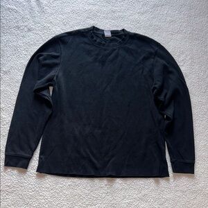 Zara Black Long Sleeve Tee Essential Crew Neck